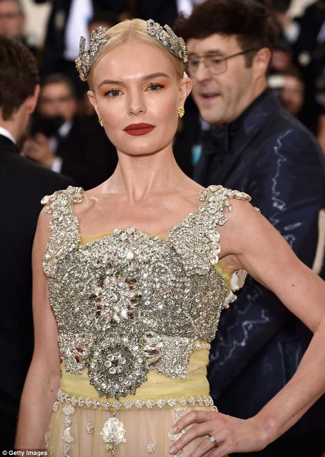 Kate Bosworth wears Dolce & Gabbana tiara and gown at Met Gala 2016